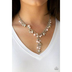 Silver Heart Pearl Lariat Pendant Necklace
